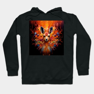 Fantasy Floral Deer Art Hoodie